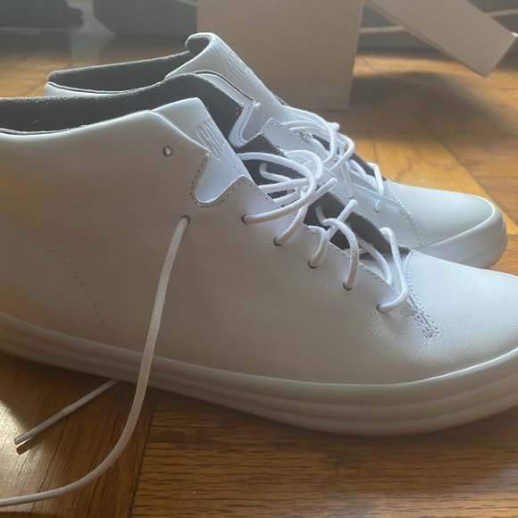 Camper Beetle shoe, white leather, chukka style. main image 6